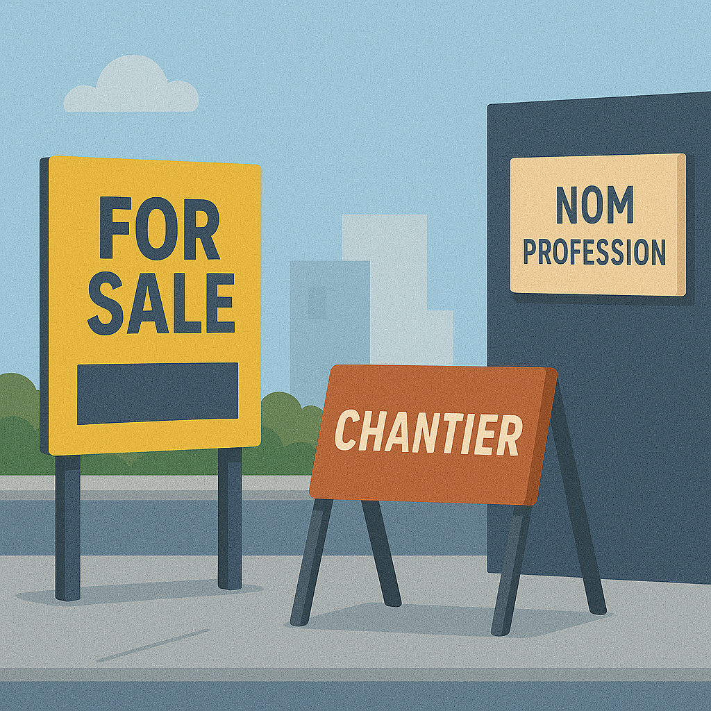 Panneaux immobiliers et plaques pro